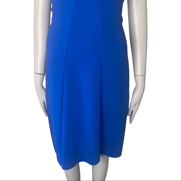 NWT KOBI HALPERIN Prima Cross Front Halter Dress Ponte Knit Azure Blue Size M - Picture 10 of 15